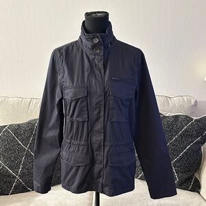 H&M Women’s Navy Blue Military Jacket with Hood